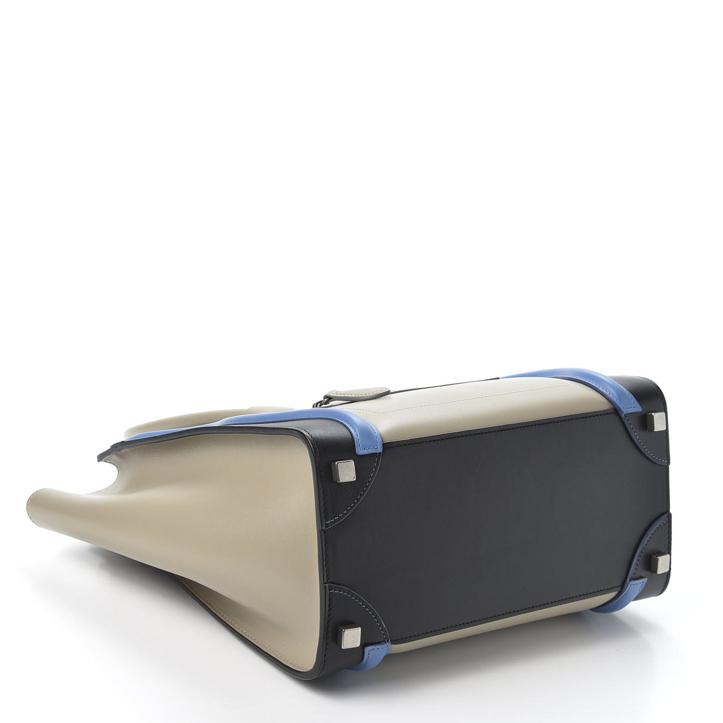 Shiny Smooth Calfskin Micro Tri-Color Luggage Quartz