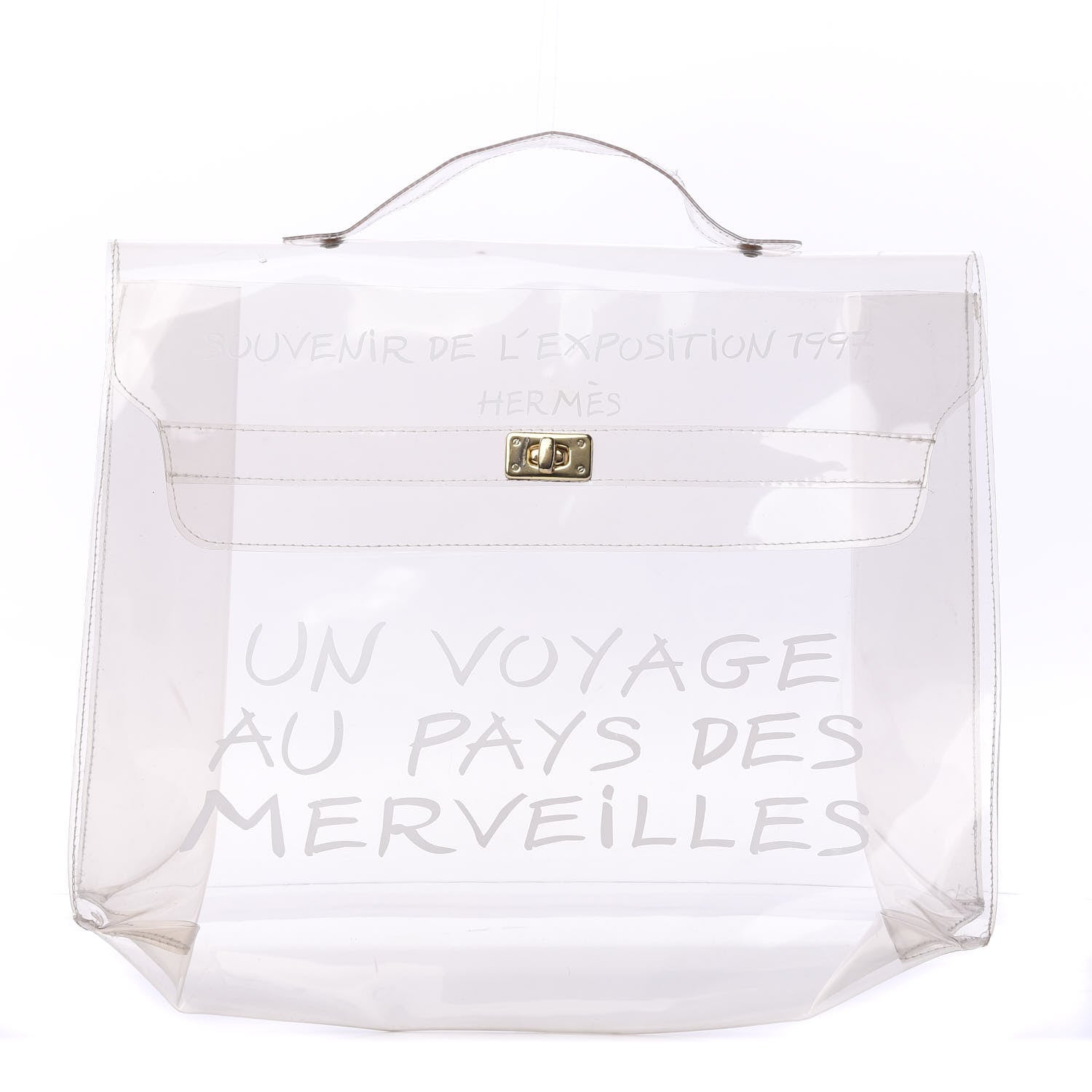 Hermes Vinyl Souvenir De L'Exposition Kelly Transparent 1 of 10