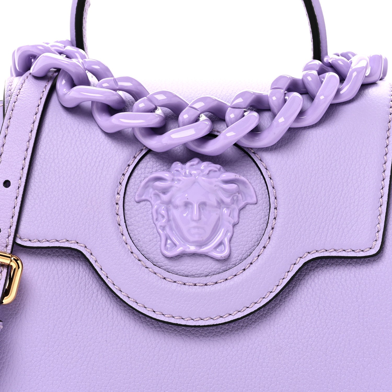 Versace Grained Calfskin Small La Medusa Top Handle Bag Lilac 7 of 9