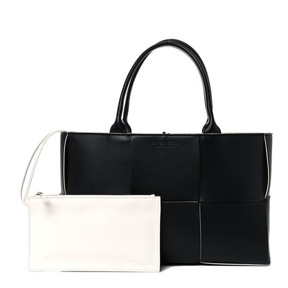 Bottega Veneta Nappa Maxi Intrecciato Medium Arco Tote Black White 1 of 14