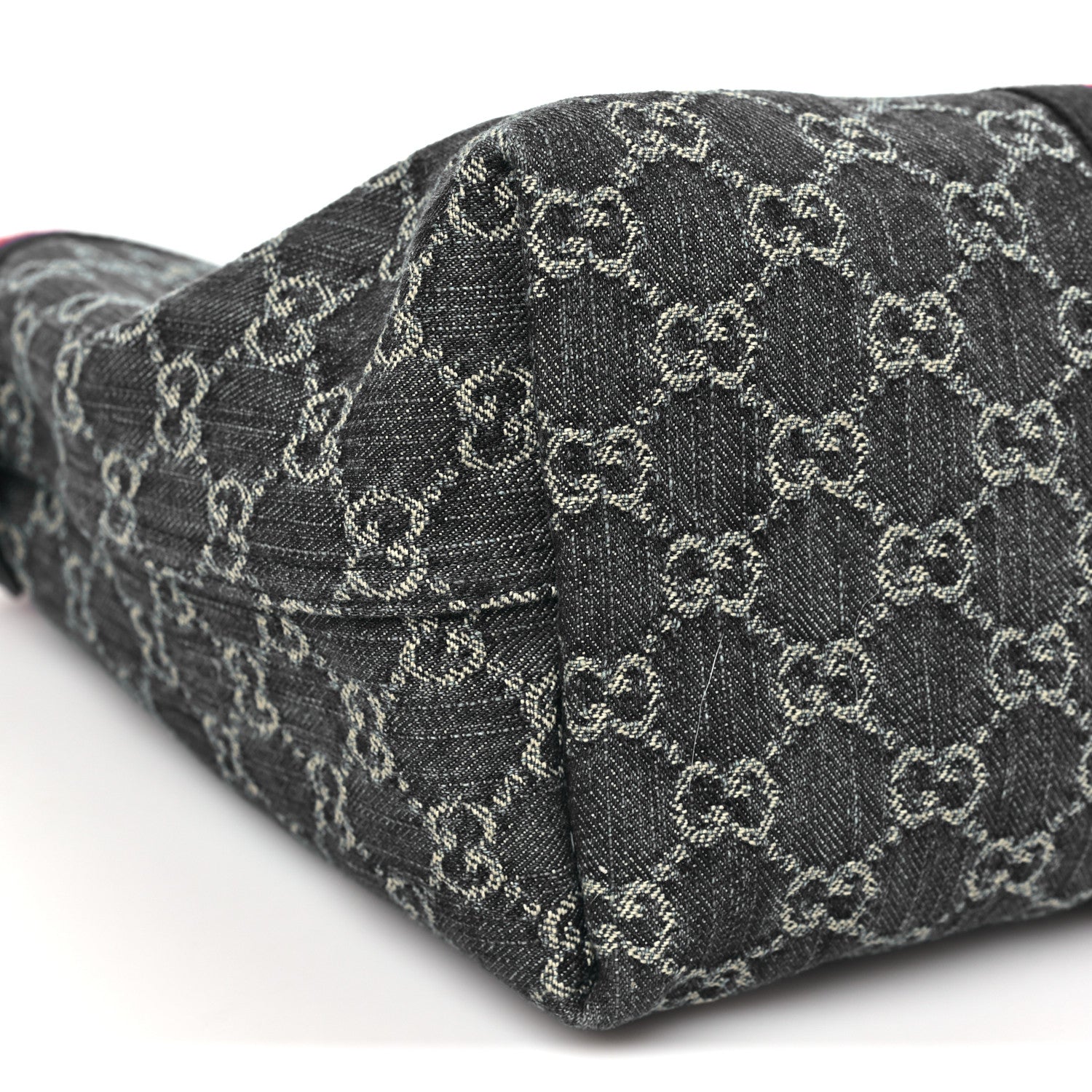 Gucci Denim GG Monogram Web Small Giglio Tote Blue White 9 of 11