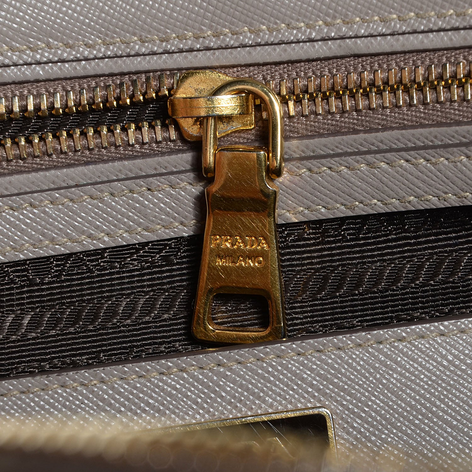 Prada Saffiano Lux Large Double Zip Tote Argilla 10 of 11