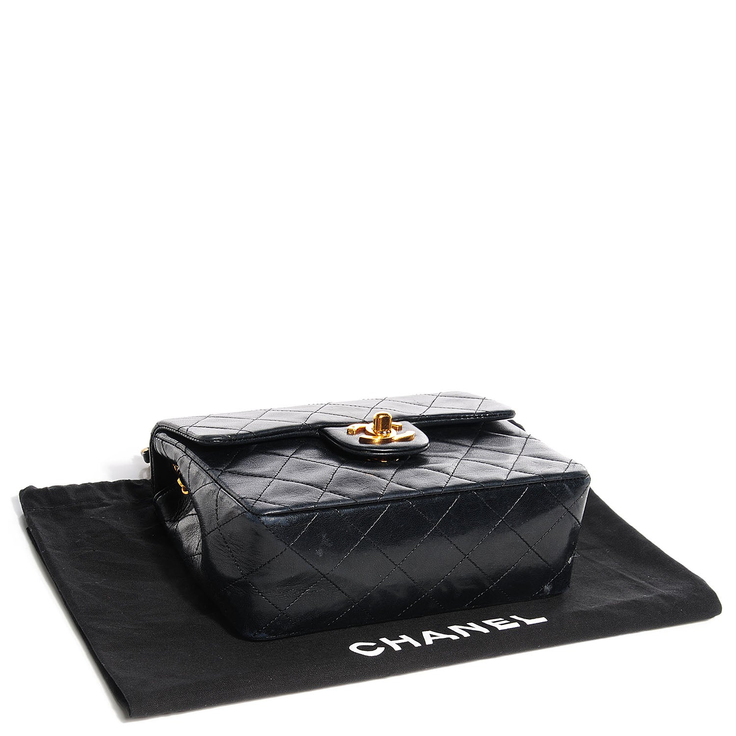 Chanel Lambskin Quilted Mini Square Flap Black 4 of 10