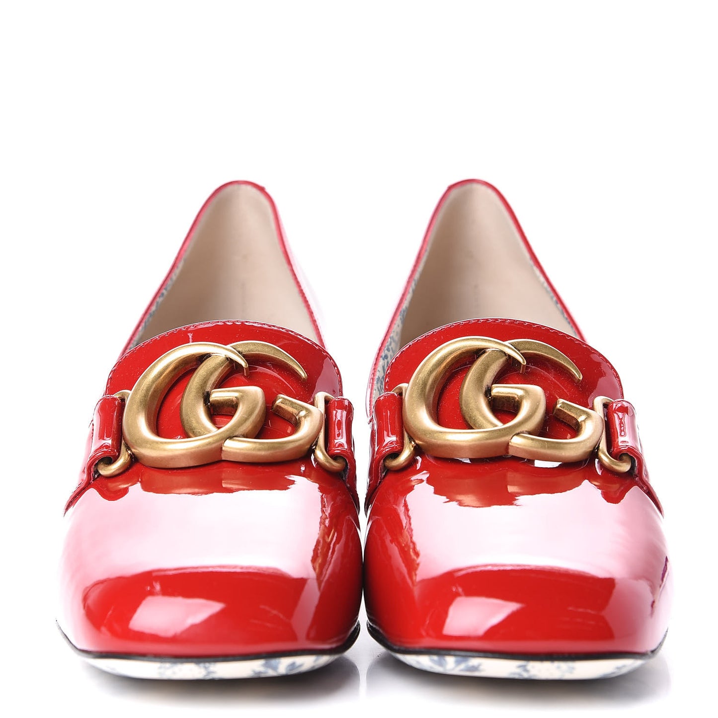 Vernice GG Victoire 55mm Loafer Pumps 38.5 Hibiscus Red