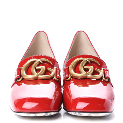 Gucci Vernice GG Victoire 55mm Loafer Pumps 38.5 Hibiscus Red 2 of 11