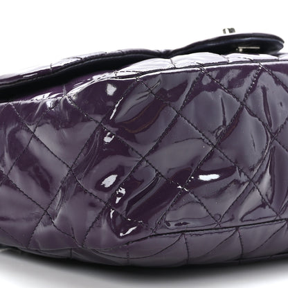 Chanel Patent Quilted Jumbo Single Flap Dark Purple 8 of 9