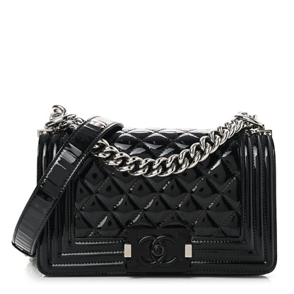 Chanel Patent Calfskin Quilted Small Boy Flap Black 1 of 10