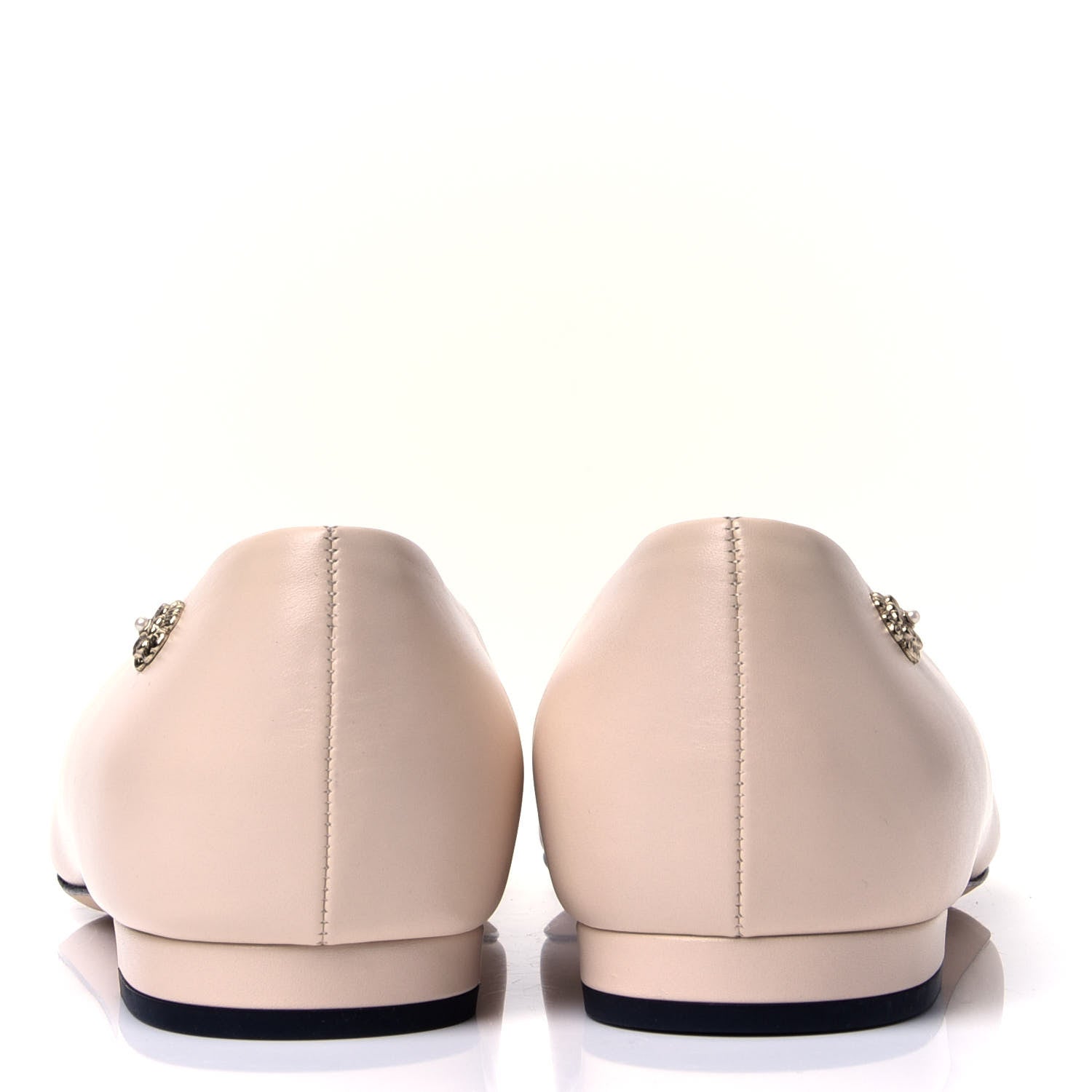 Chanel Lambskin Patent Cap Toe Ballerina Flats 38.5 Beige Black 6 of 10