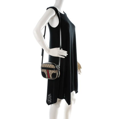 Gucci GG Supreme Monogram Web Small Shoulder Bag Black 2 of 7