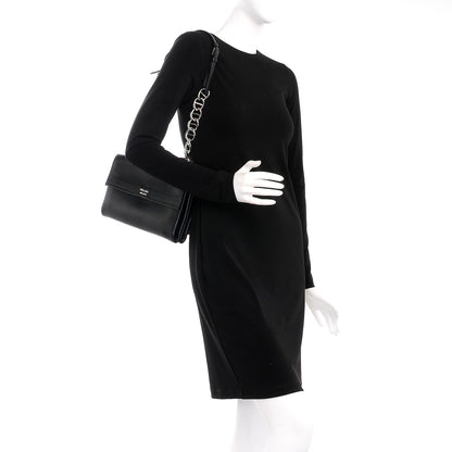 Prada Vitello Soft Chain Horizontal Shoulder Bag Nero Black 2 of 10