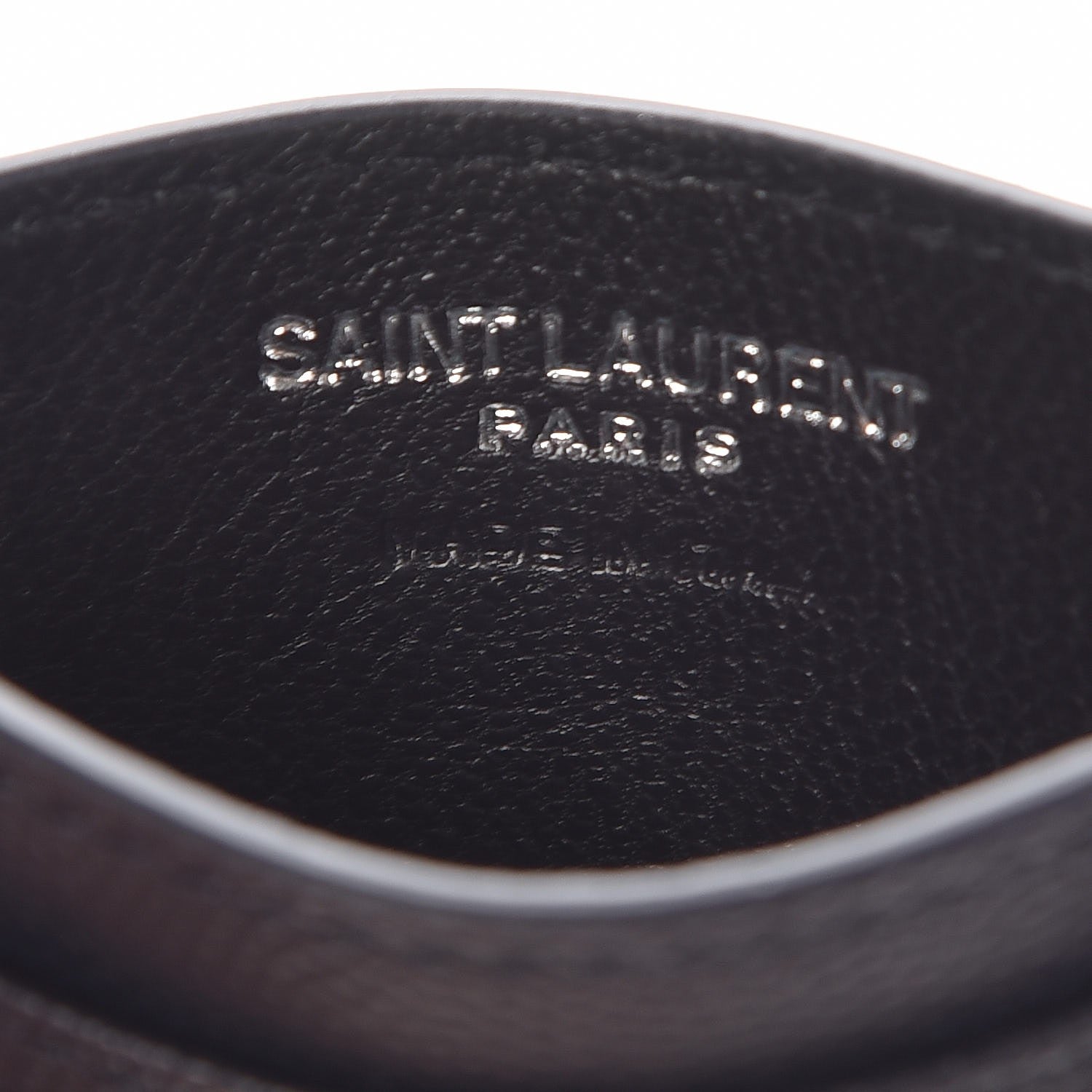 Saint Laurent Grain De Poudre Matelasse Monogram Chevron Credit Card Case Deep Marine 6 of 8