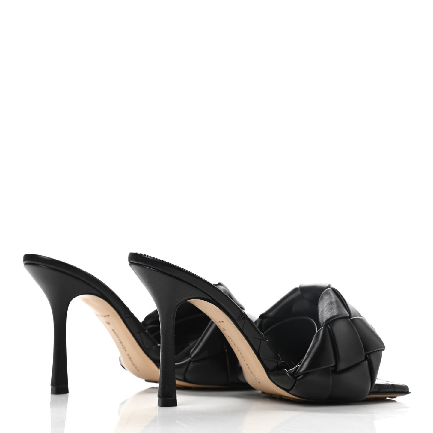 Nappa Maxi Intrecciato Lido Mule Sandals 40 Black