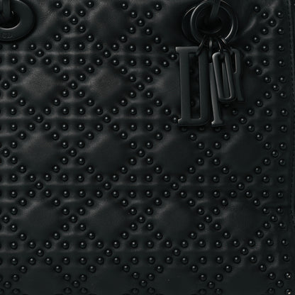 Christian Dior Calfskin Cannage Studded Medium Supple Lady Dior Black 7 of 10