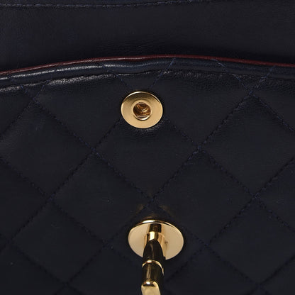 Chanel Lambskin Quilted Medium Double Flap Navy 15 of 15