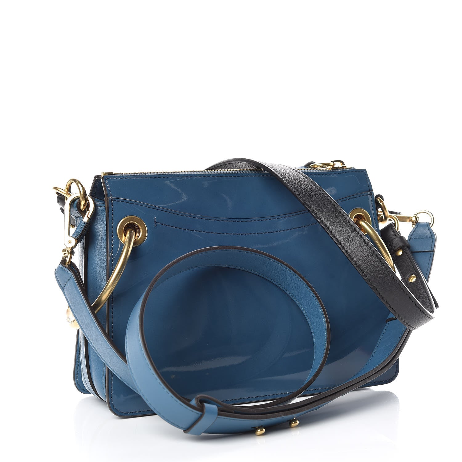 Chloe Glossy Lambskin Small Roy Bag Vinyl Blue 3 of 8