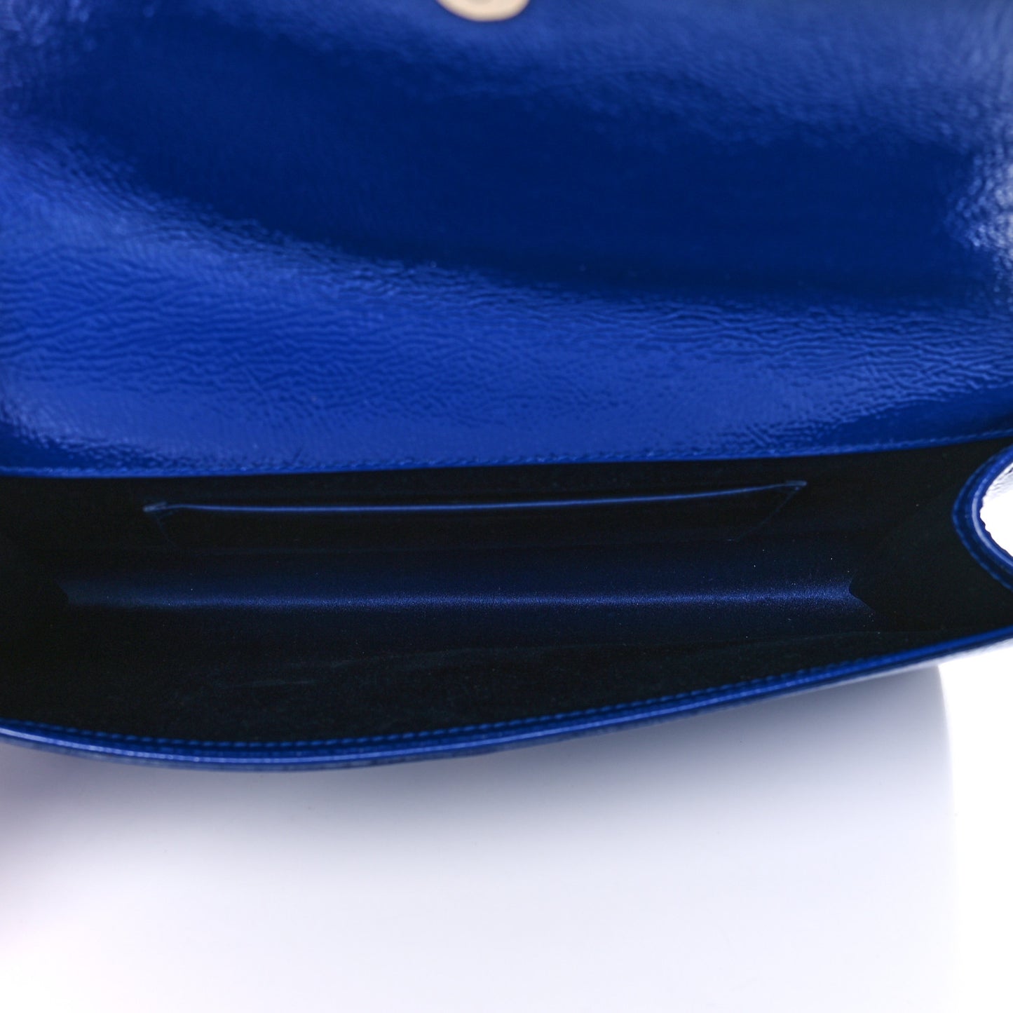 Textured Patent Monogram Large Belle De Jour Clutch Royal Blue