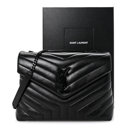 Saint Laurent Calfskin Y Quilted Monogram Monochrome Medium Loulou Chain Satchel Black 12 of 12