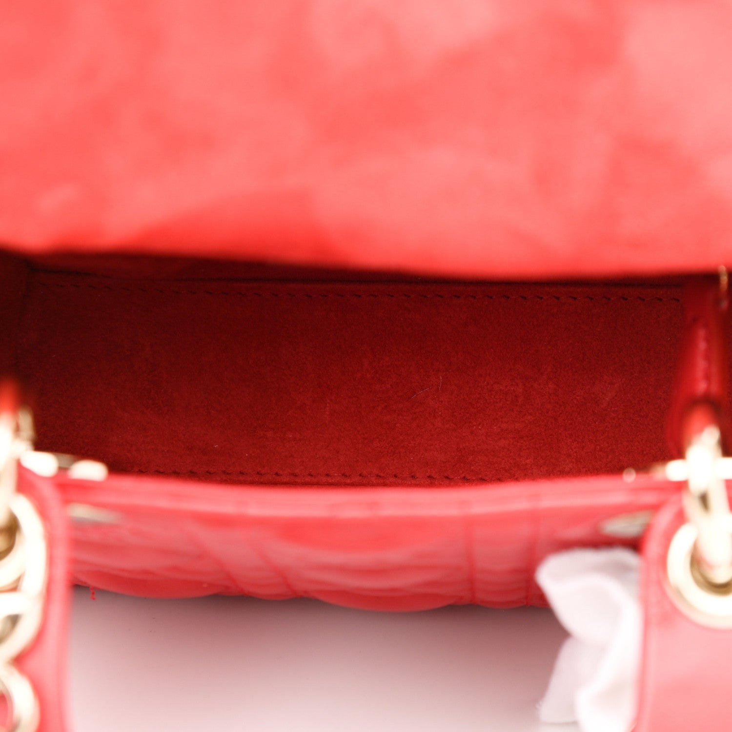 Christian Dior Calfskin Cannage Dioramour Mini Lady Dior Bag Bright Red 7 of 11