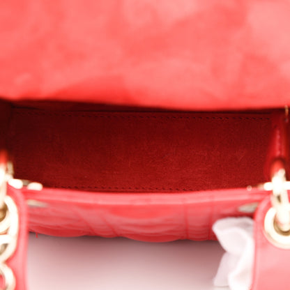 Christian Dior Calfskin Cannage Dioramour Mini Lady Dior Bag Bright Red 7 of 11