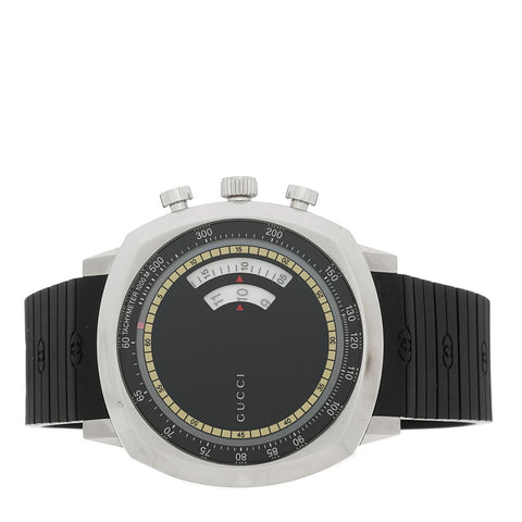 Stainless Steel Rubber 40mm Grip Quartz Watch Black