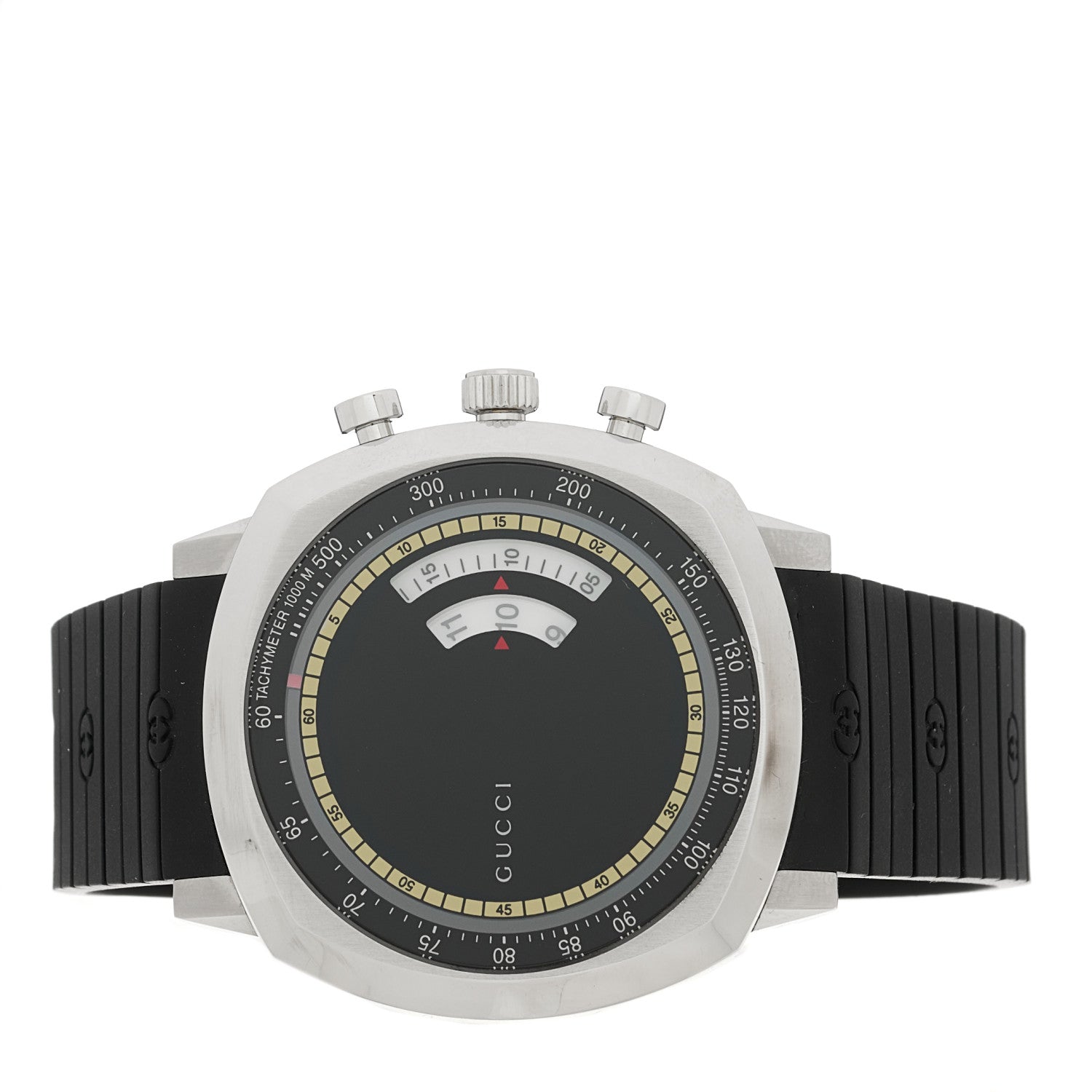 Gucci Stainless Steel Rubber 40mm Grip Quartz Watch Black 2 of 4
