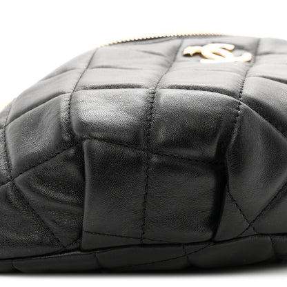 Chanel Lambskin Quilted Resin Bi-Color Waist Bag Fanny Pack Black 9 of 10