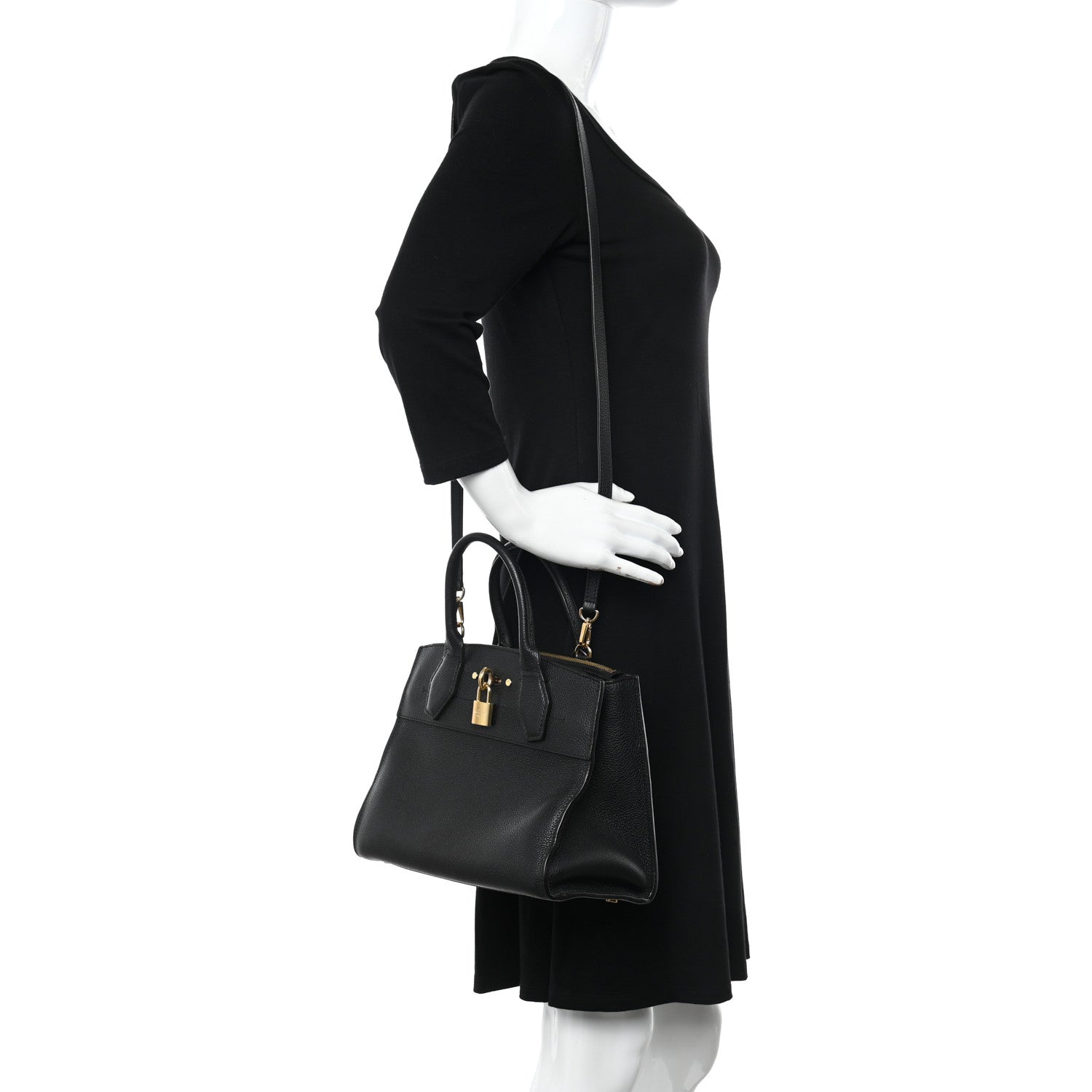 Louis Vuitton Taurillon City Steamer PM Black 2 of 9