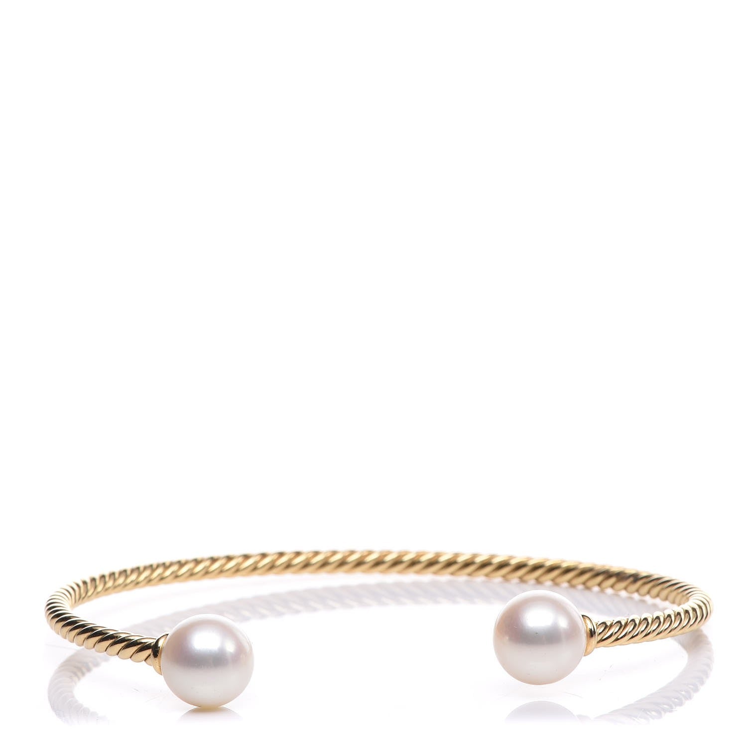 David Yurman 18K Yellow Gold Pearl 8.5mm Solari Bracelet 1 of 6