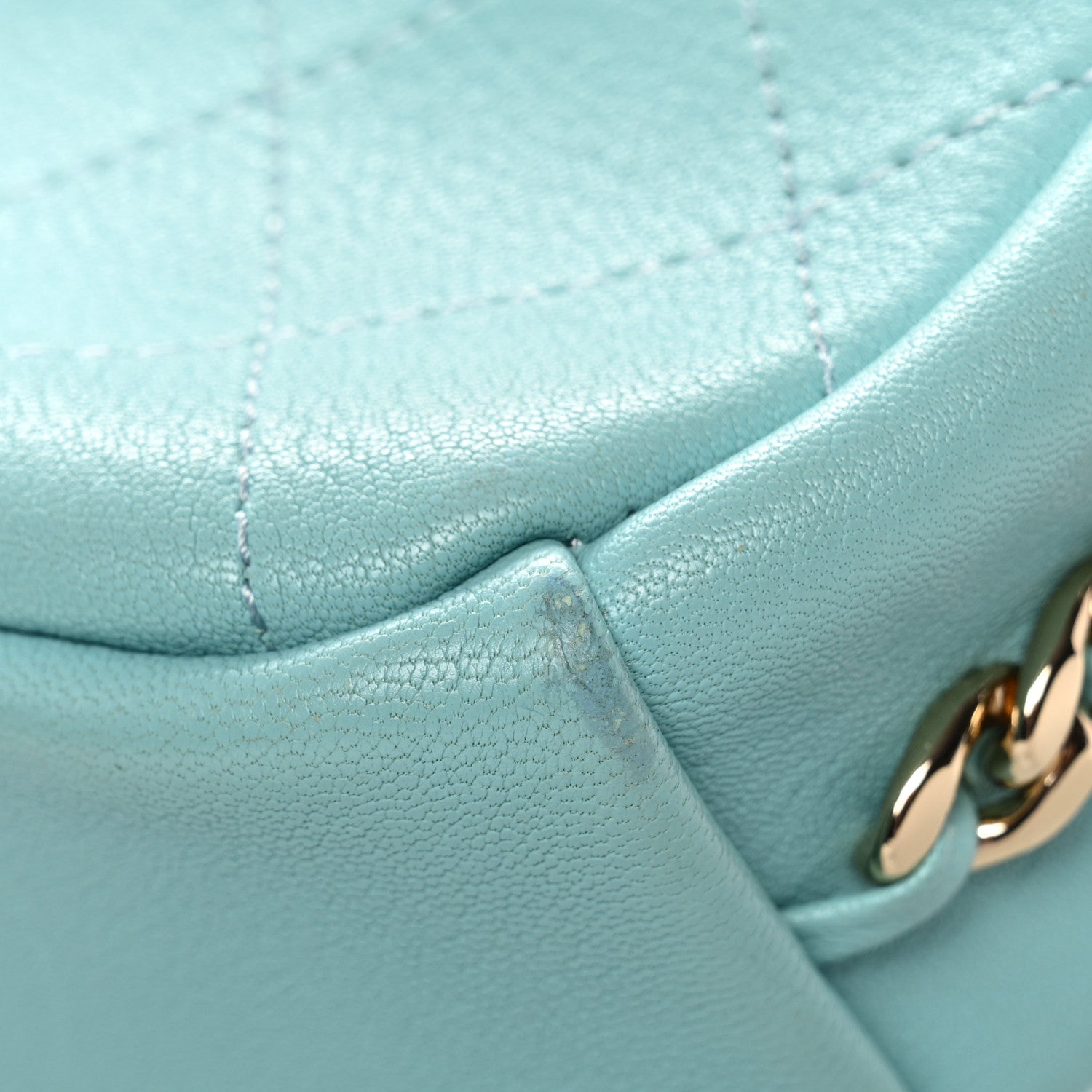 Chanel Goatskin Quilted Small Casual Trip Camera Case Light Blue