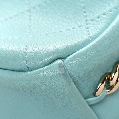 Chanel Goatskin Quilted Small Casual Trip Camera Case Light Blue 11 of 11