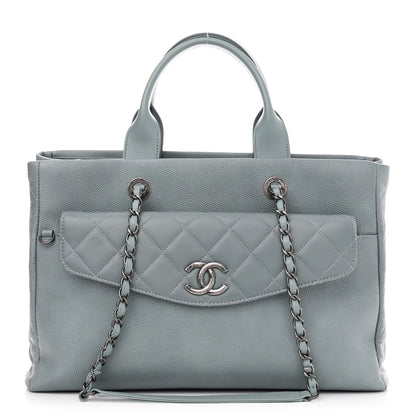 Chanel Caviar Lambskin Quilted Large Coco Break Shopping Bag Grey 3 of 15