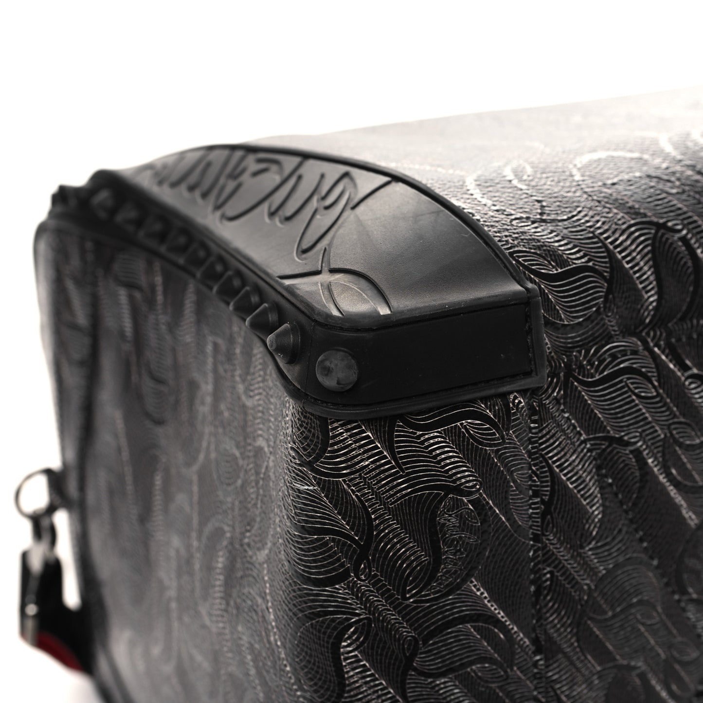 Toile Monogram Calfskin Printed Spikes Sneakender Duffle Black