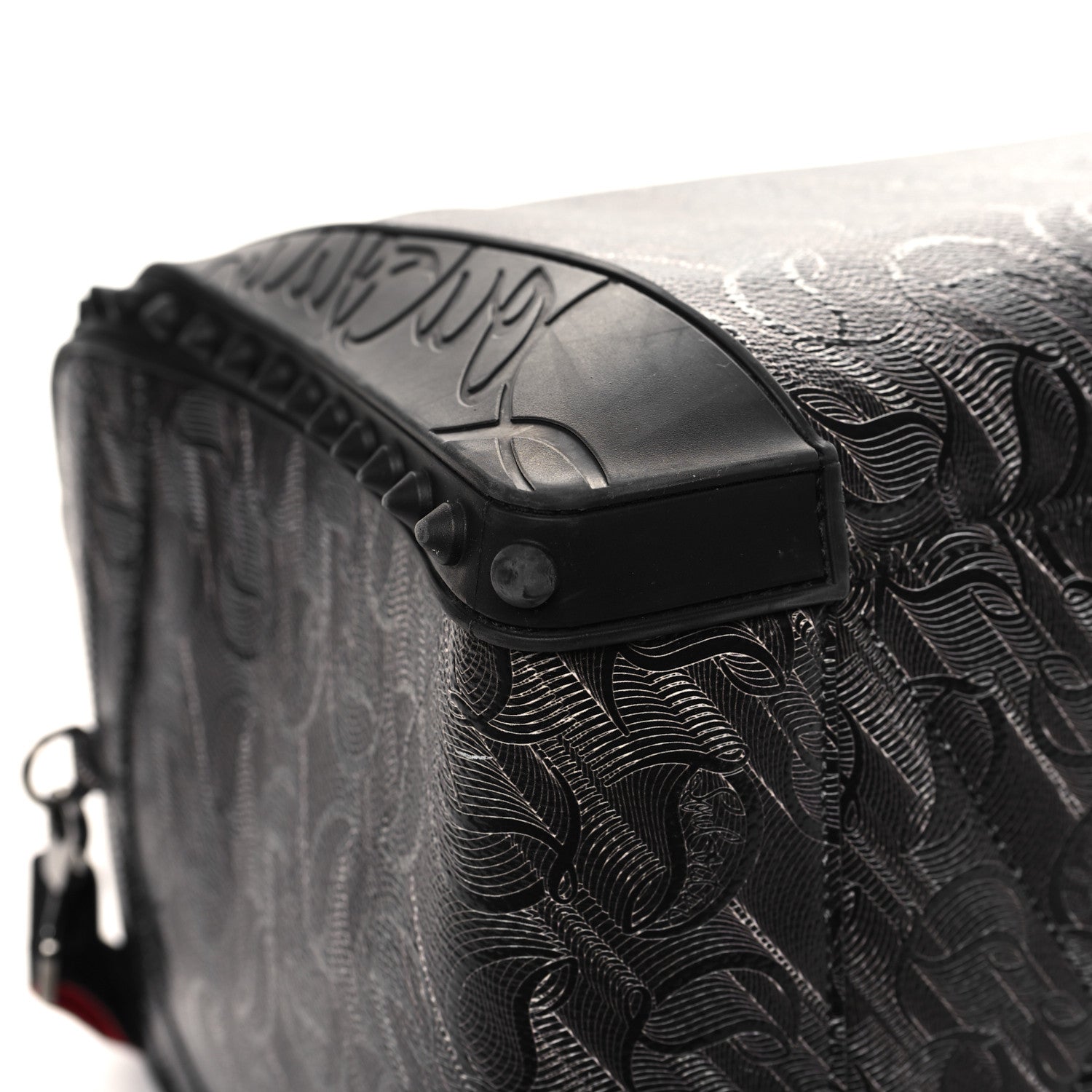 Christian Louboutin Toile Monogram Calfskin Printed Spikes Sneakender Duffle Black 8 of 14
