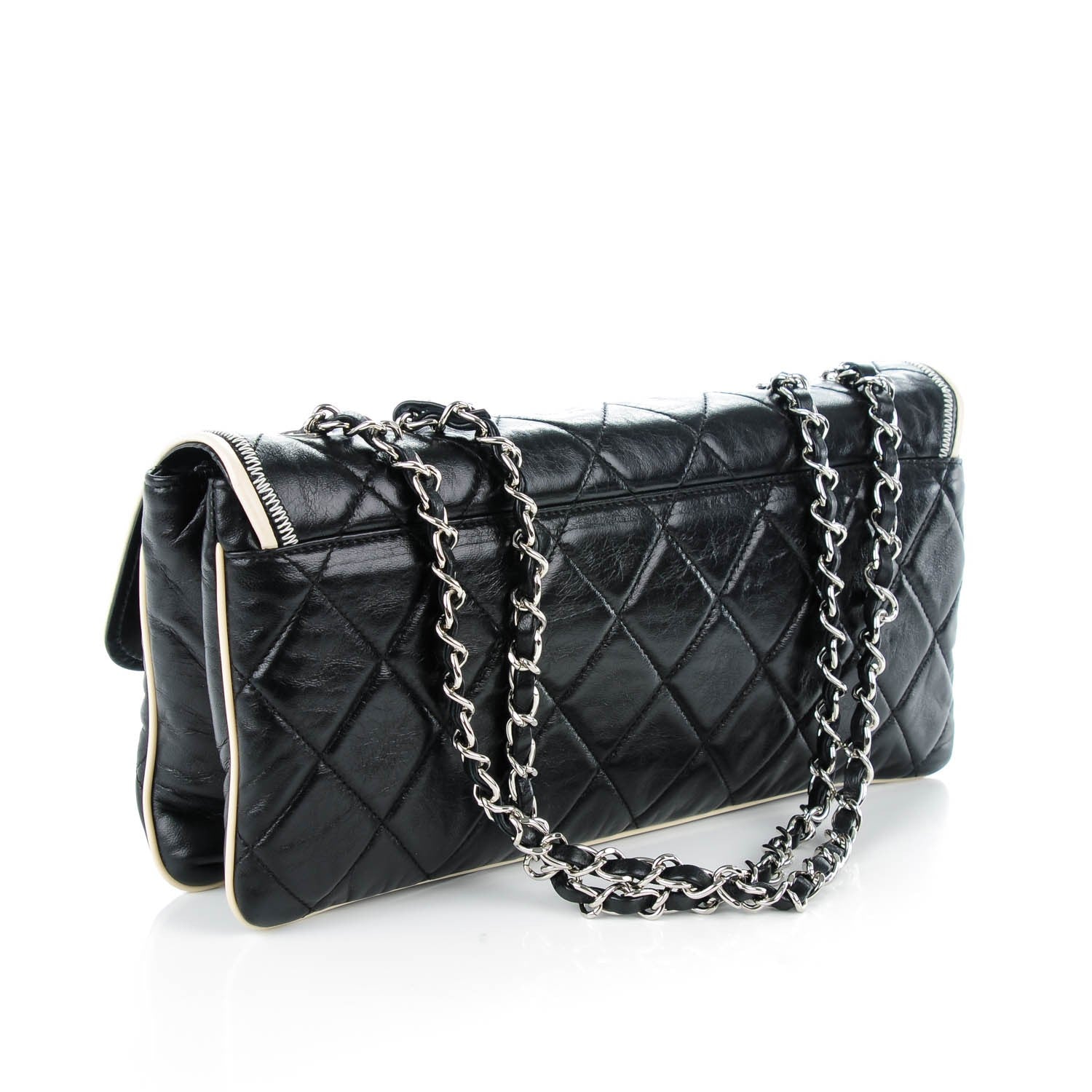 Chanel Lambskin East West Accordion Flap Black 3 of 7