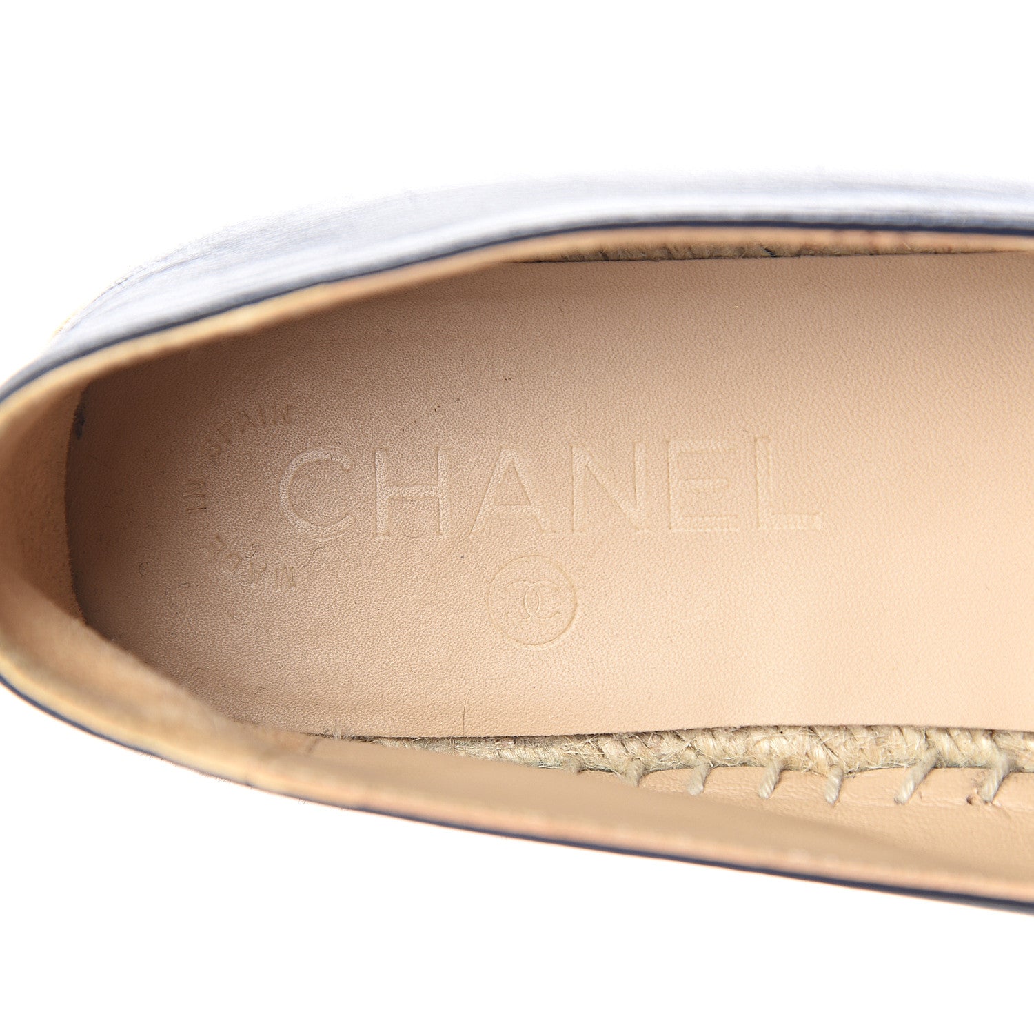 Chanel Lambskin CC Espadrilles 37 Navy Black 9 of 10