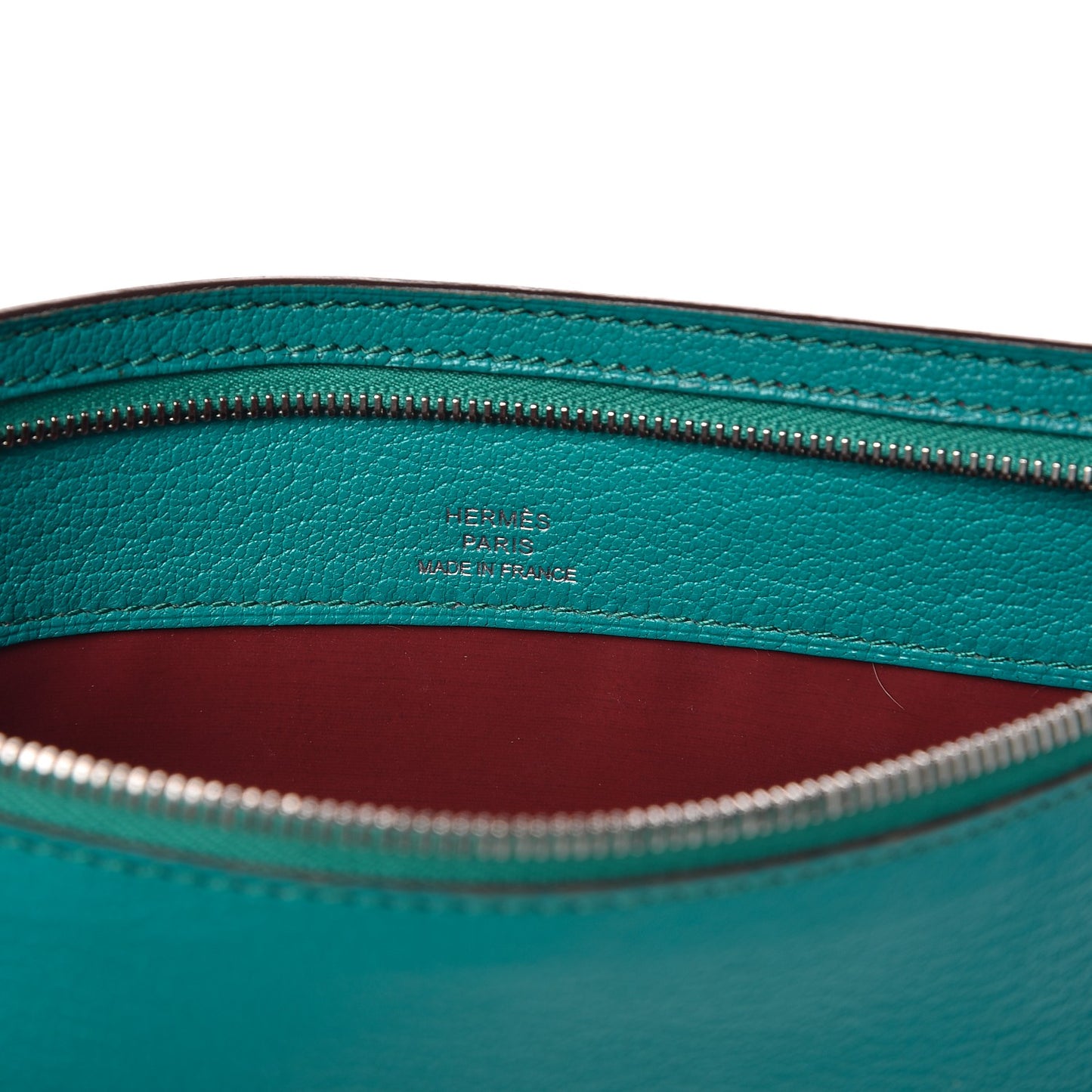 Chevre Mysore Zippered Pencil Case Bleu Paon