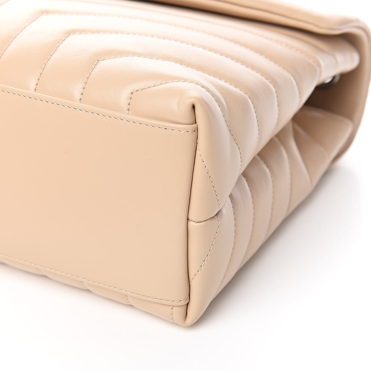 Calfskin Y Quilted Monogram Medium Loulou Chain Satchel Nude Powder