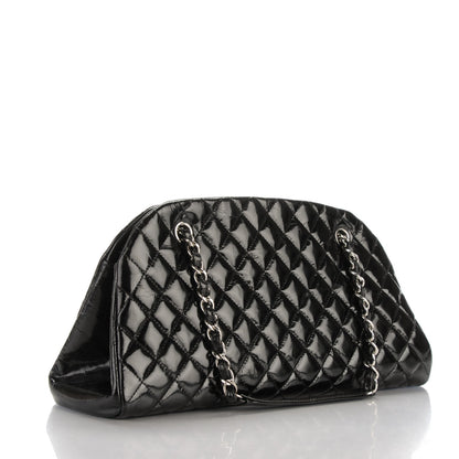 Chanel Glazed Calfskin Quilted Medium Just Mademoiselle Black 3 of 7