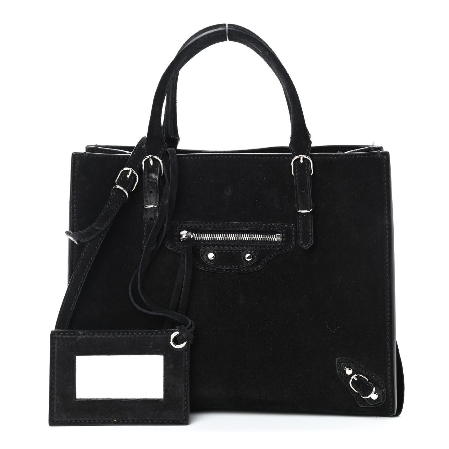 Baby Daim Suede Papier Mini A4 Zip Around Tote Black