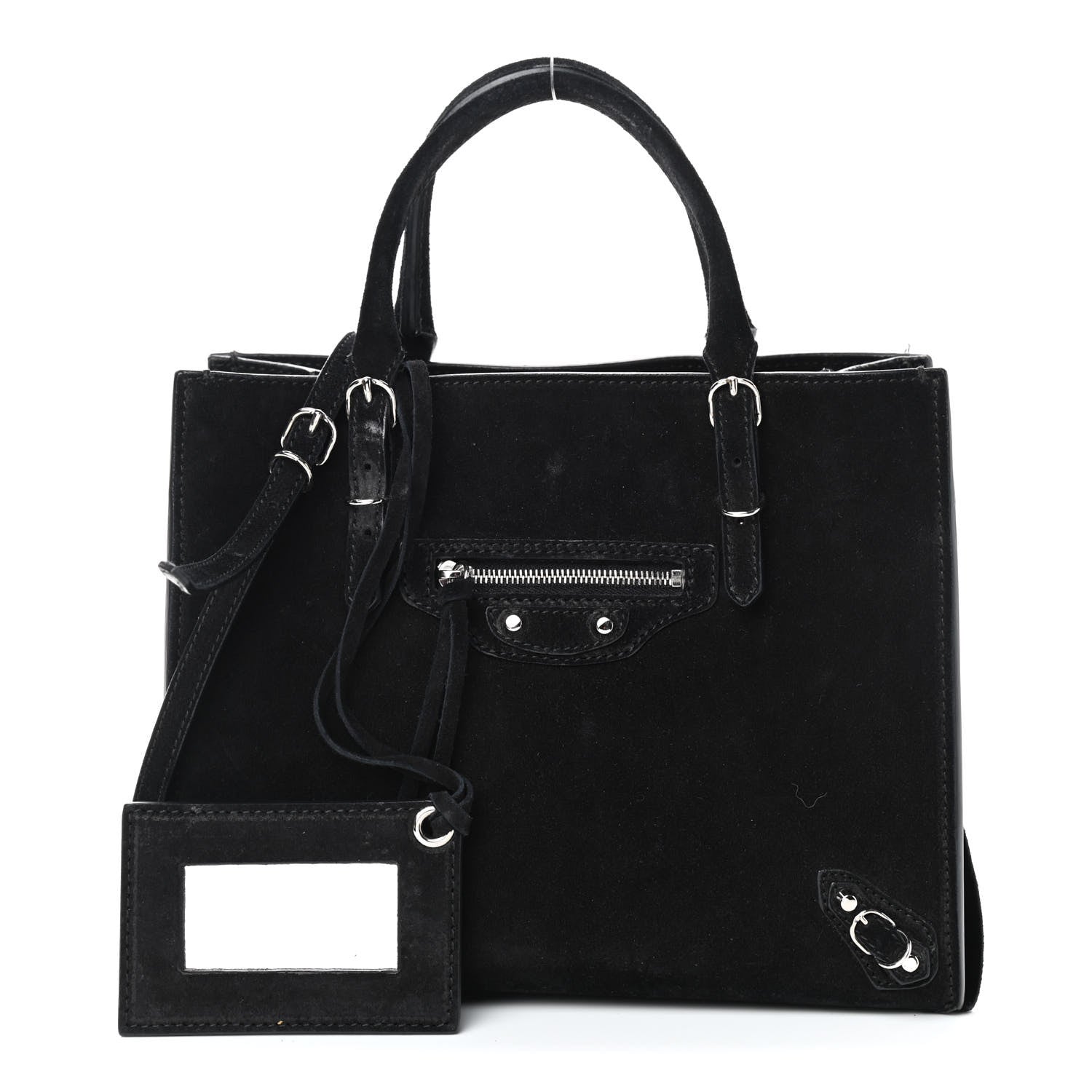 Balenciaga Baby Daim Suede Papier Mini A4 Zip Around Tote Black 1 of 10