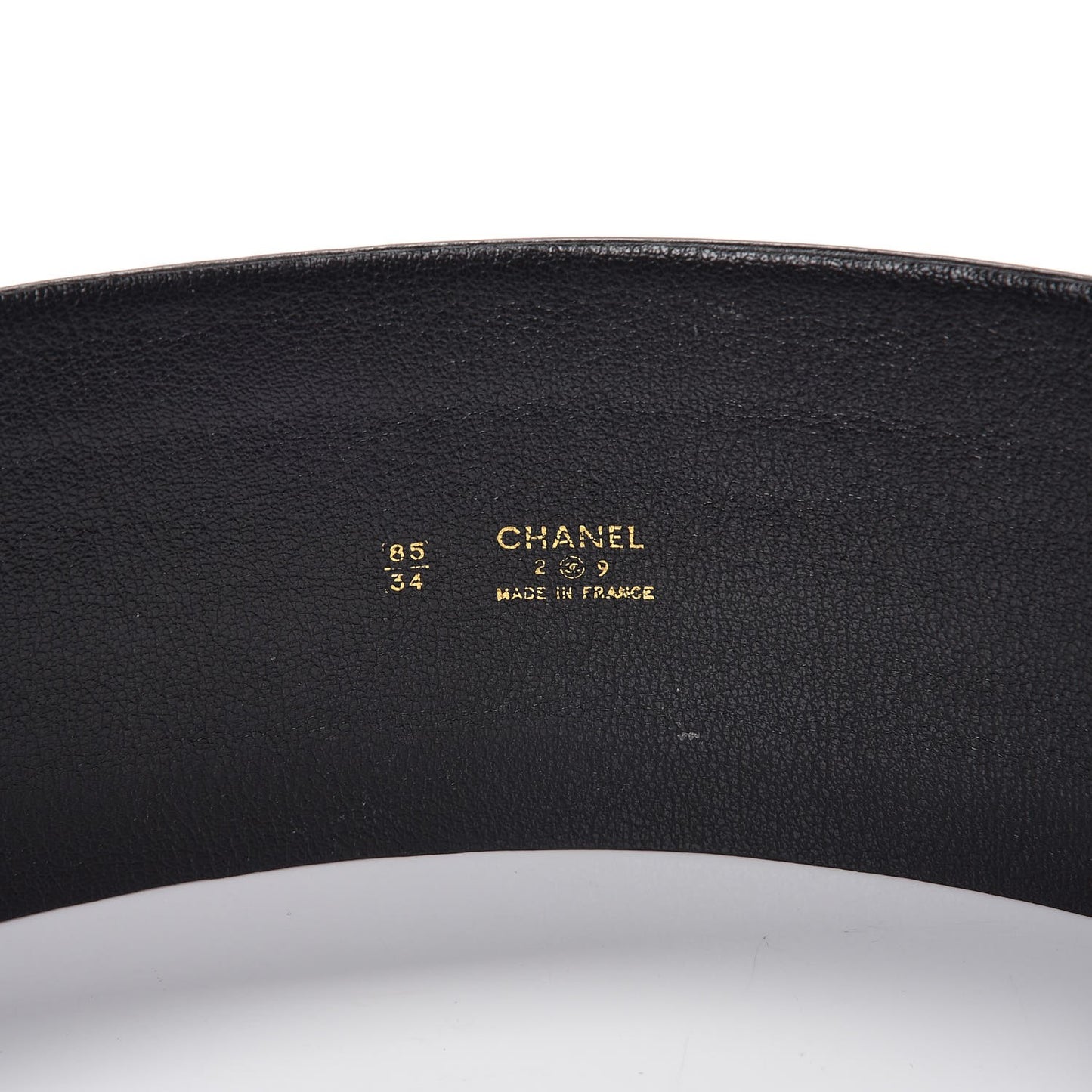 Lambskin CC Buckle Wide Belt 85 34 Black