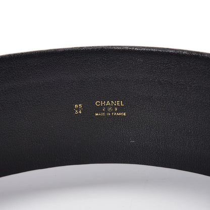 Chanel Lambskin CC Buckle Wide Belt 85 34 Black 5 of 8