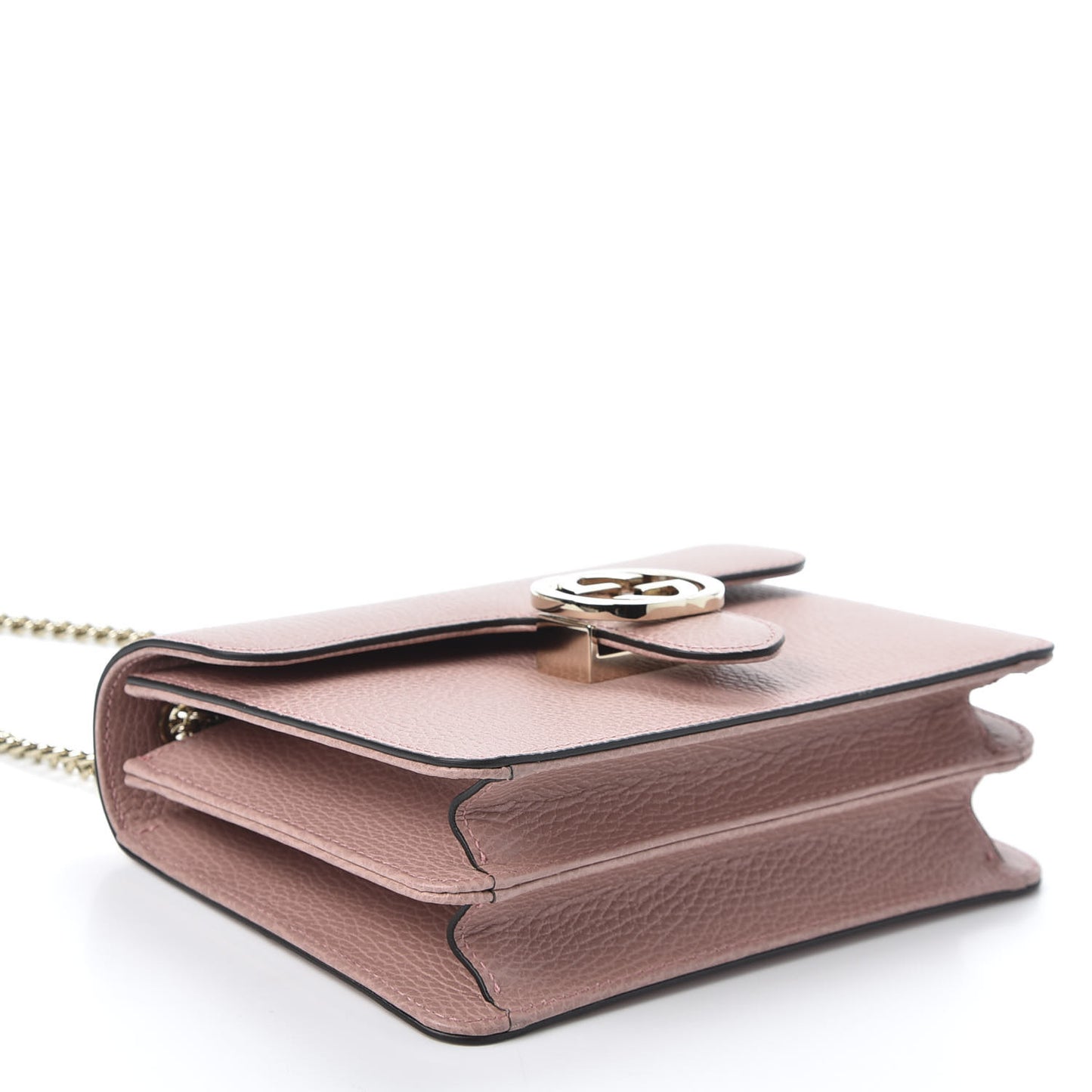 Dollar Calfskin Small Interlocking G Shoulder Bag Soft Pink