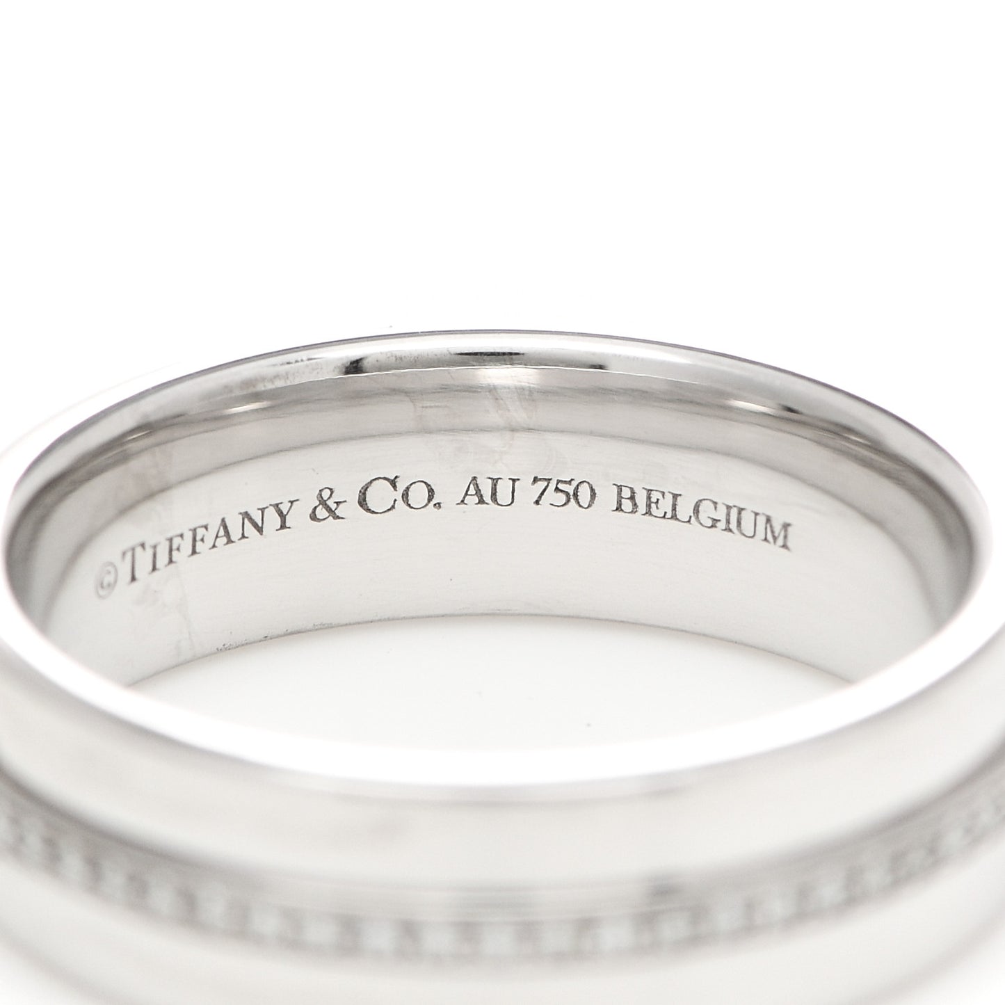 18K White Gold Diamond Wide T Two Ring 50 5.5