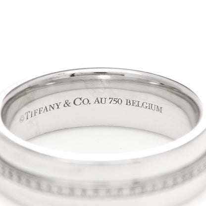 Tiffany 18K White Gold Diamond Wide T Two Ring 50 5.5 5 of 6