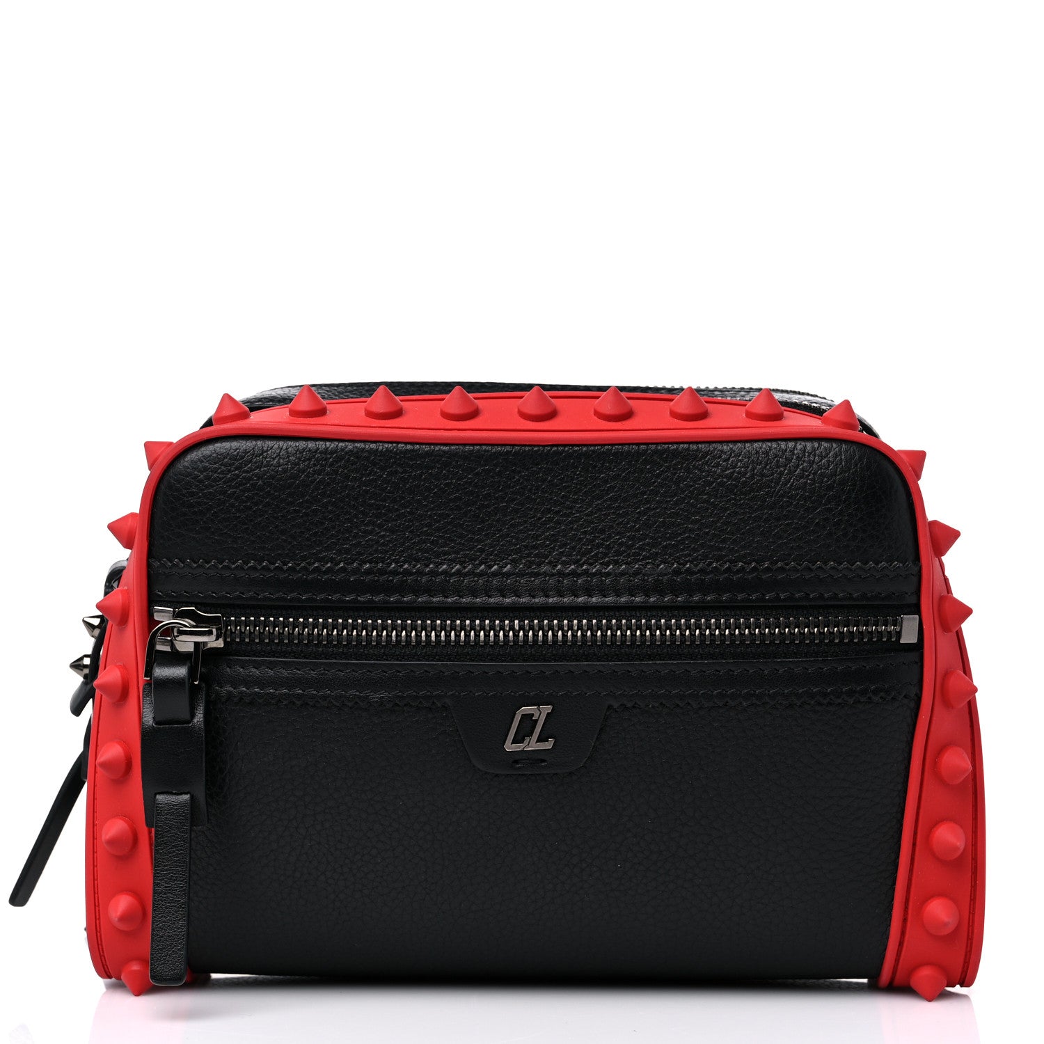 Christian Louboutin Empire Calfskin Gomme Spikes Loubitown Crossbody Loubi Black 3 of 12
