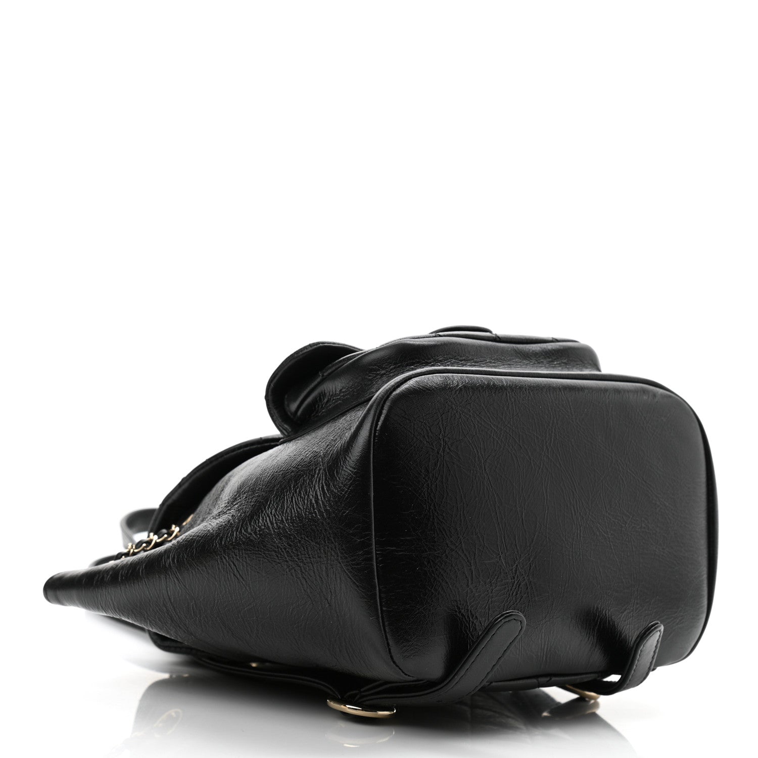 Chanel Glazed Aged Calfskin Quilted Small Duma Drawstring Backpack Black 4 of 10