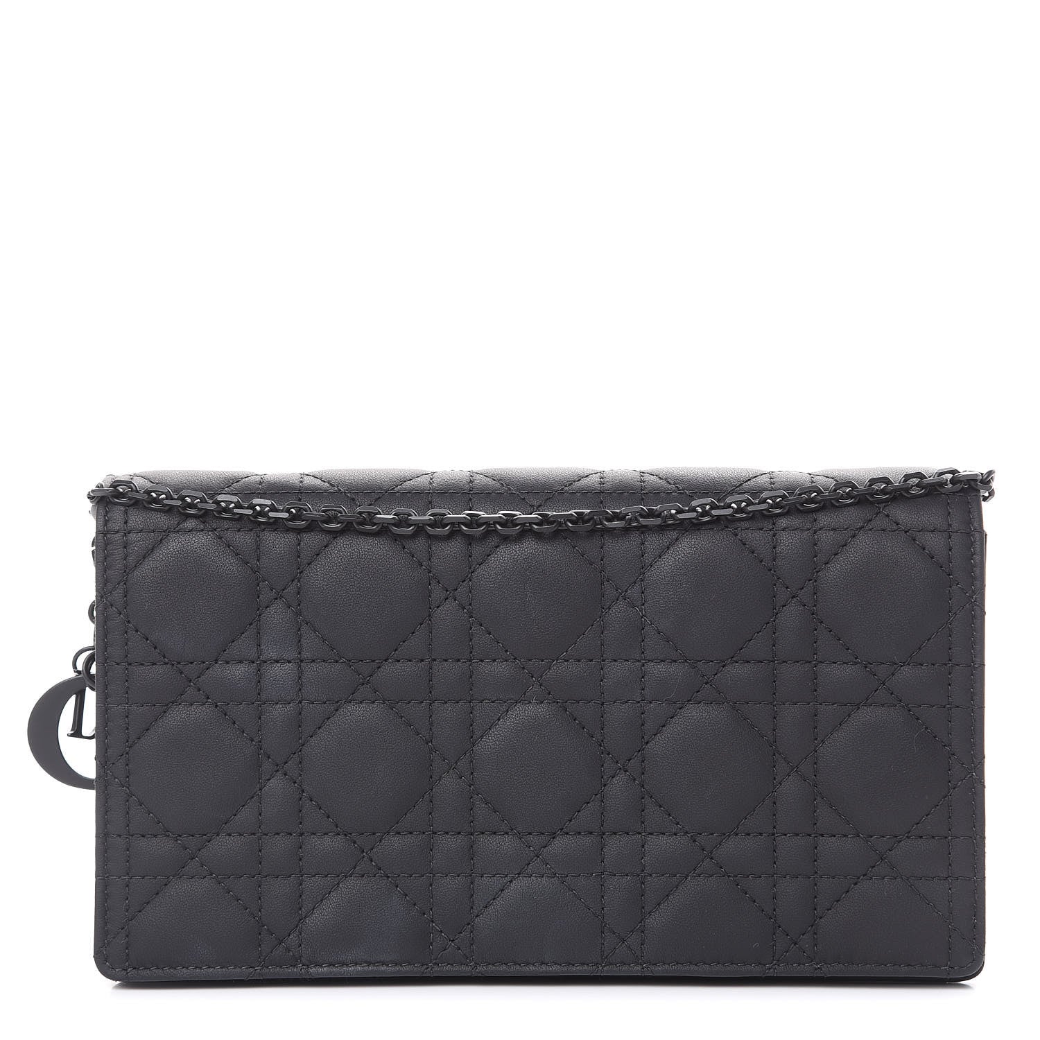 Christian Dior Ultra Matte Calfskin Cannage Lady Dior Clutch Black 1 of 10
