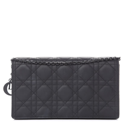 Christian Dior Ultra Matte Calfskin Cannage Lady Dior Clutch Black 1 of 10