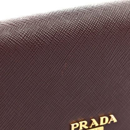 Prada Saffiano Metal Oro Chain Wallet Granato 9 of 11